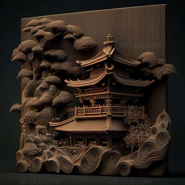 3D model Hikone in Japan (STL)